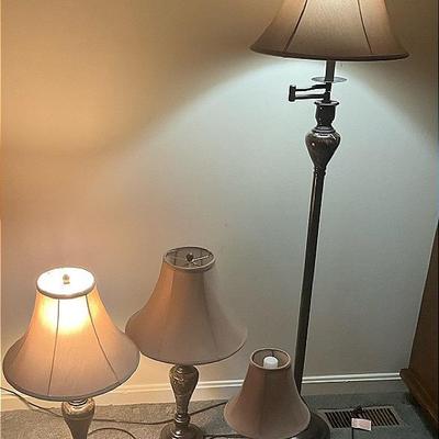 Four Marble / Bronze Lamps Assorted Sizes