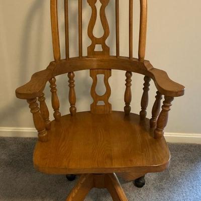 Oak Wood Windsor Rocking Office Chair
