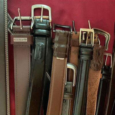 Large Lot Of Belts Sizes 38-40 And Suspenders