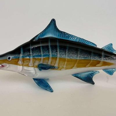 Adam Kaser Blown Glass Blue Marlin 