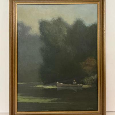 Don Picou Fisherman in a Boat Painting