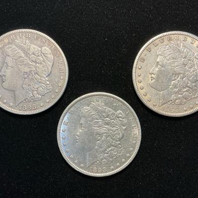 1898-P, 1898-O, 1898-S Morgan Silver Dollars (MMC154)