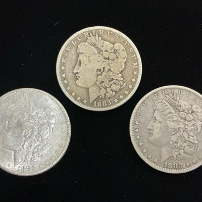 1883-P, 1883-O, 1883-S Morgan Silver Dollars (MMC126)