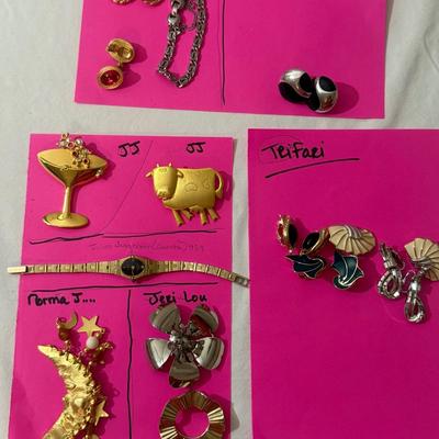 Vintage Signed Jewelry Lot – Napier, Monet, Trefari, JJ & More