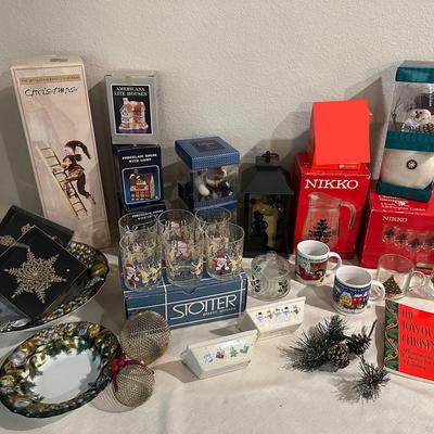 Large Christmas Holiday Decor Bundle – Glassware, Figurines, Ornaments & More