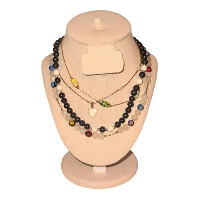 Colorful Beaded Necklace Set – Lampwork, Millefiori & Heart Charm