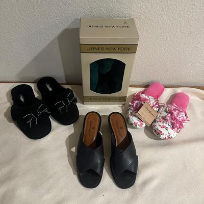 Women’s Slipper & Slide Heeled Sandal Bundle – Size 6 (4 Pairs)