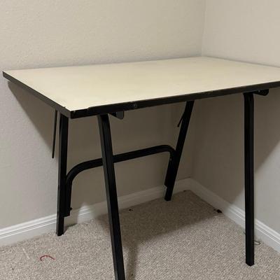 Adjustable Drafting Table with Black Metal Base