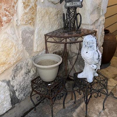 Wrought Iron Plant Stands & Garden Decor Lot