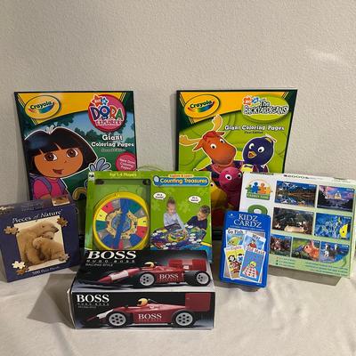 Kids Learning & Play Bundle – Giant Coloring Pages, Puzzles, Games, Racing Cars & More