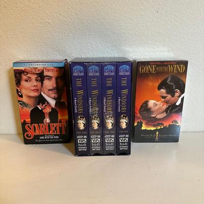 Gone with the Wind VHS Set, Scarlett Sequel & The Windsors Royal Family Box Set