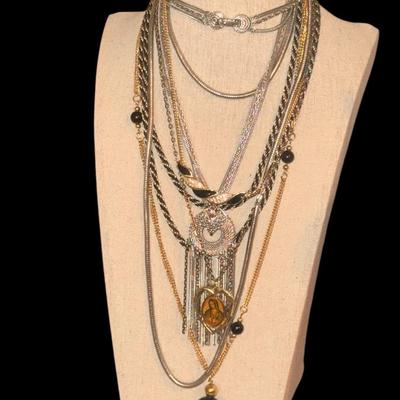 Assortment Of Vintage Costume Necklaces 