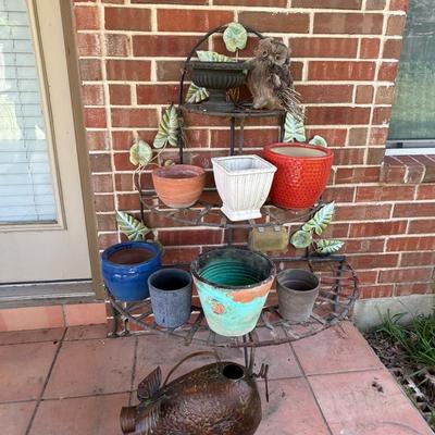 Garden Pot & Plant Stand Lot – 9-Piece Assortment