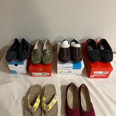6 Pairs Women’s Shoes Size 6–7 – Loafers, Flats, Slippers & Sandals (New in Box)