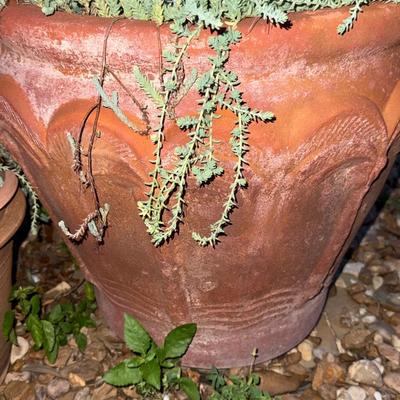 Set of 2 Rustic Terracotta Outdoor Planters – Large & Small