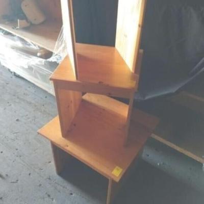 Side tables wood lot of three