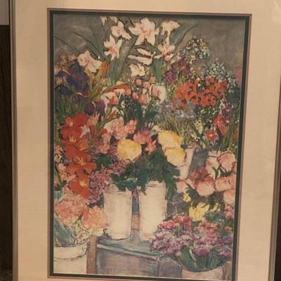 Sara Eyestone Floral Print – “South Street Seaport” Framed Art