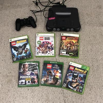 Nintendo 64 Console, Xbox Games & PS3 Wired Controller Lot