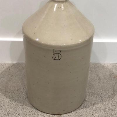 5-Gallon Stoneware Jug with Pottery Stamp
