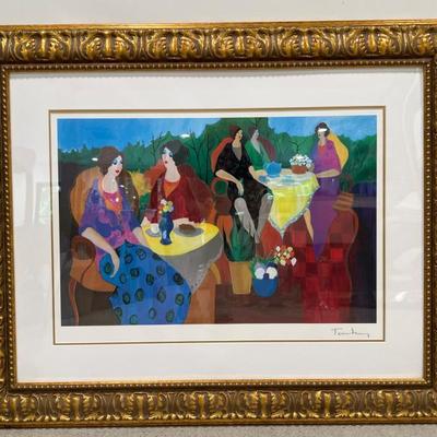 Itzchak Tarkay “Morning Social” 2005 Framed Art w/ COA