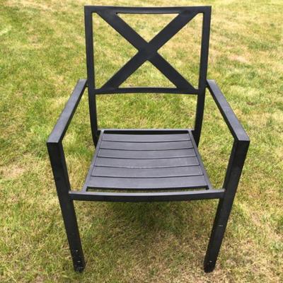 Outdoor Metal Chair with X Back