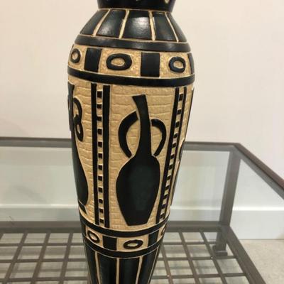 Tall Ceramic Vase with Amphora Motif – Textured Mid-Century Style