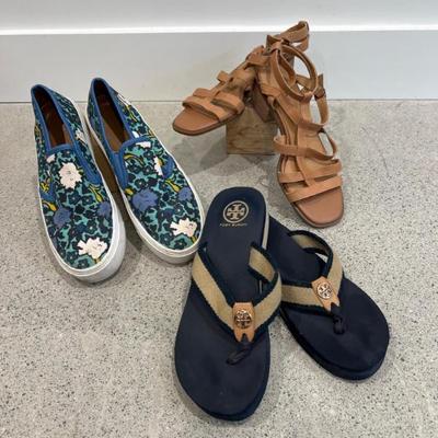 3 Pairs Designer Women’s Shoes – Coach, Tory Burch, Lucky Brand