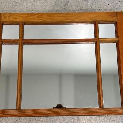 Vintage Window Frame Mirror w/ Divided Pane Design