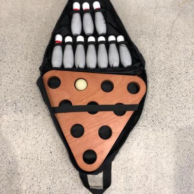 Mini Tabletop Bowling Set – Wood Pins, Rack & Ball