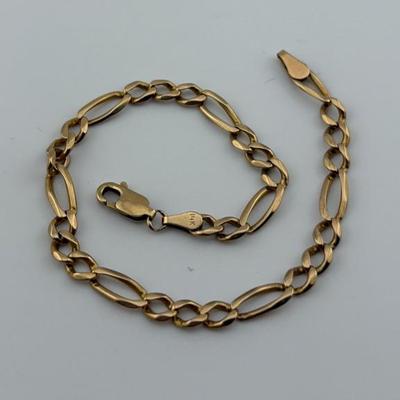 14k Yellow Gold Fígaro Bracelet