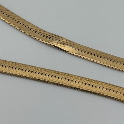 14k Yellow Gold Herringbone Necklace