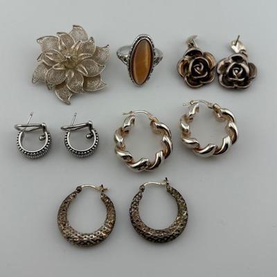Assortment of Sterling Silver Jewelry: Filigree & More