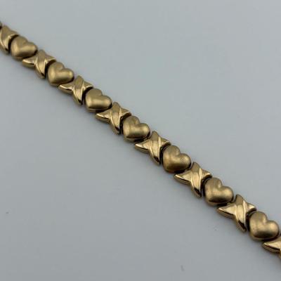 10k Yellow Gold Heart Bracelet