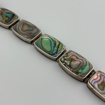 Palle Bisgard Sterling Silver Abalone Panel Bracelet