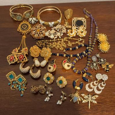 Assortment of Vintage Gold-Tone Jewelry