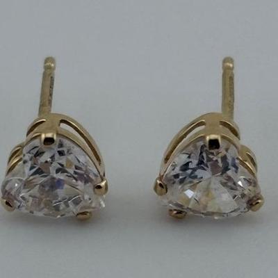 Pair of 14k Heart Cut Stud Earrings