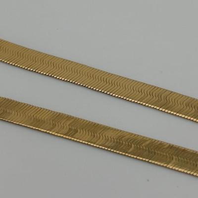 14k Yellow Gold Herringbone Necklace