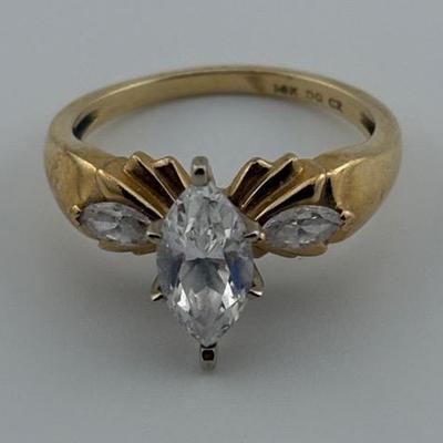 14k Yellow Gold Marquis Ring