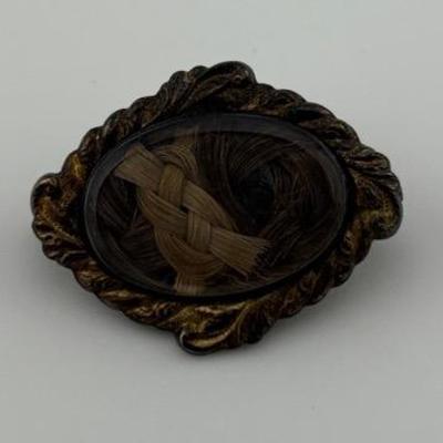 Antique 10k Yellwo Gold Hair Brooch