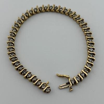14k Yellow Gold 4.3 TCW Natural Diamond Tennis Bracelet