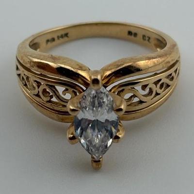 14k Yellow Gold Marquis Ring