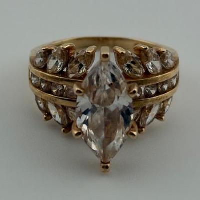 14k Yellow Gold Marquis Ring