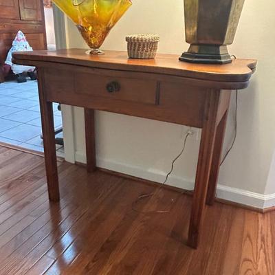 Sale Photo Thumbnail #309: Antique flip top gate leg table. 