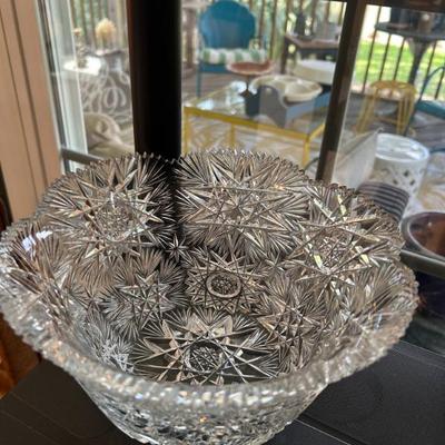Sale Photo Thumbnail #94: One of the most cuts ive ever seen in a large crystal bowl! Stunning! 