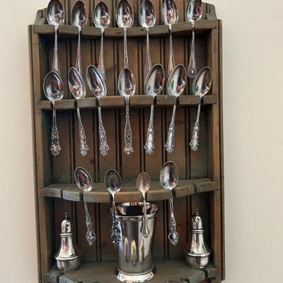 Sale Photo Thumbnail #129: Spoon and S&P Shakers are all sterling. Julep cup is plated. 
