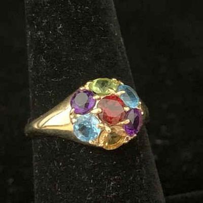 Sh762v multi stone 14 k gold ring