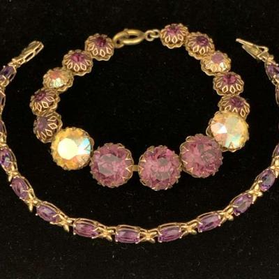 Sh741v amethyst gold bracelet and vintage bracelet