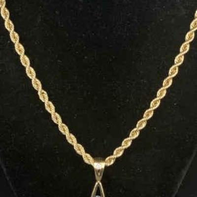 Sh753v gold rope chain necklace