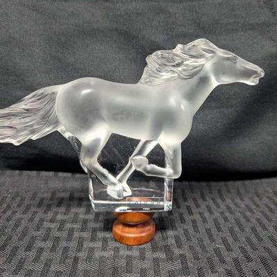 Sh706v lalique glass horse sculpture