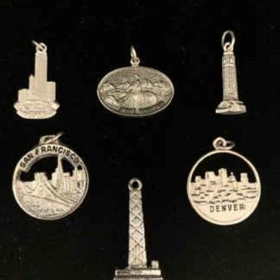 Sh695 silver travel charms